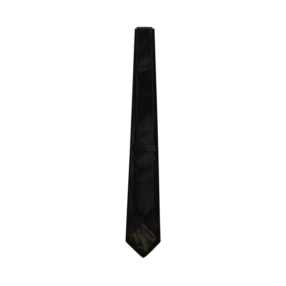 Church's Zwarte zijden stropdas met punt Black Heren