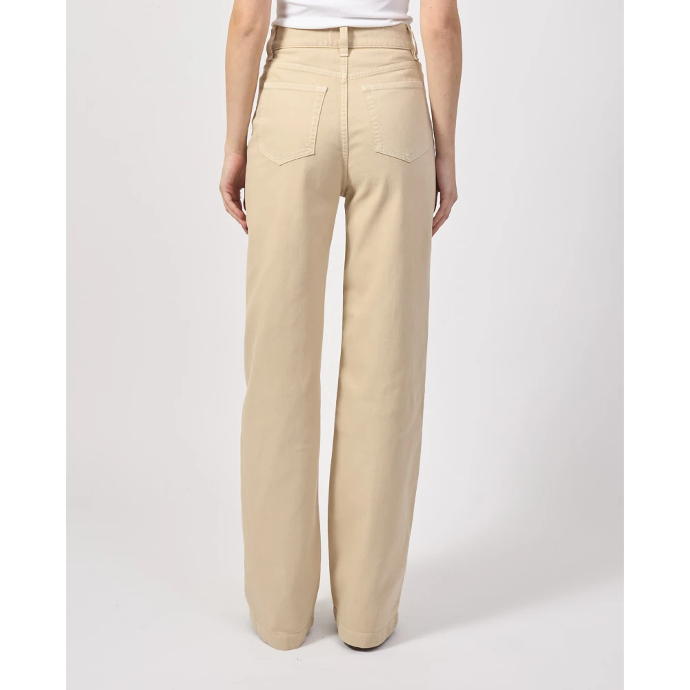 Hugo Boss Beige Casual Broek met Dubbele Knoop Beige Dames