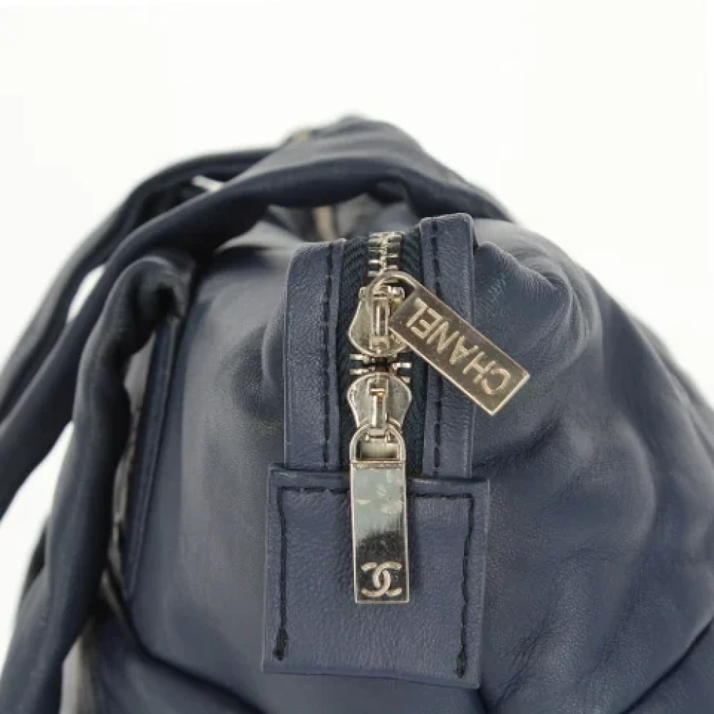 Chanel Vintage Pre-owned Leather chanel-bags Blue Dames