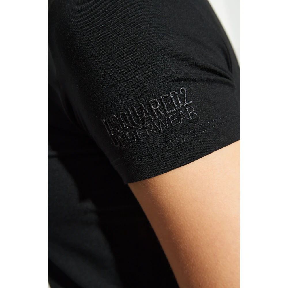 Dsquared2 T-shirt uit de ondergoedcollectie Black Dames