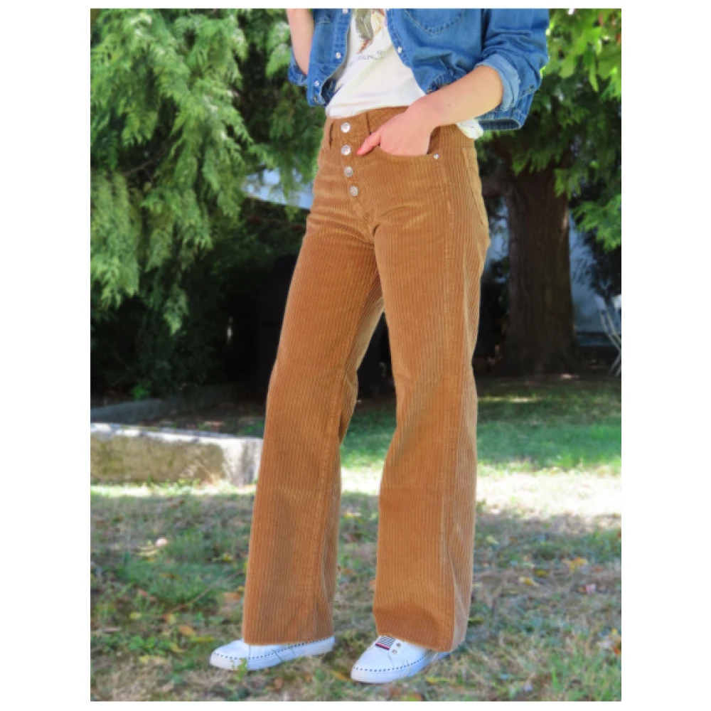 Islow Manon Wijde Broek met Knoopsluiting Brown Dames
