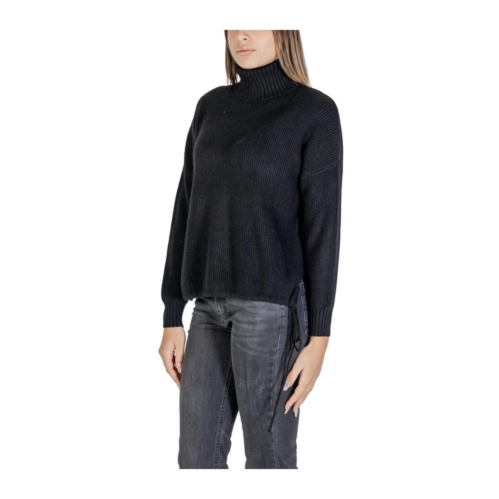 Sandro Ferrone Zwarte Gebreide Trui Dames Collectie Black Dames