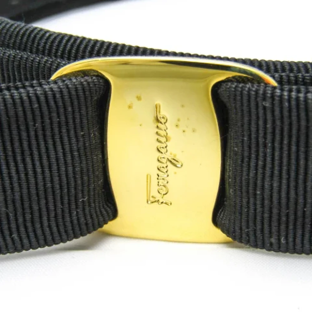 Salvatore Ferragamo Pre-owned Cotton hair-accessories Black Dames