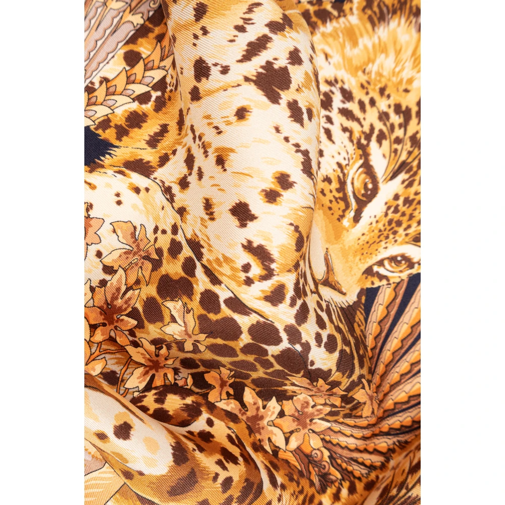 Salvatore Ferragamo Zijden sjaal met print Blue Dames
