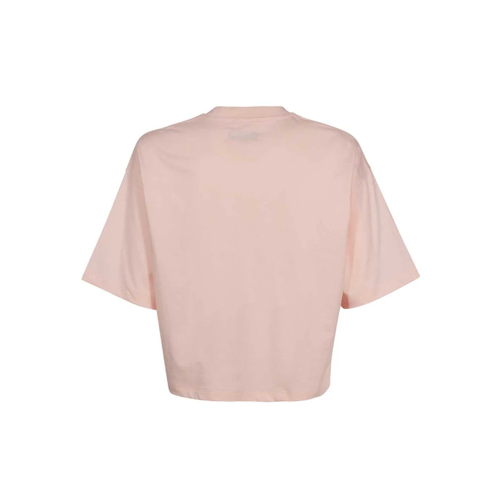 Opening Ceremony Geknipte Katoenen T-shirt met Logo Patch Pink Dames