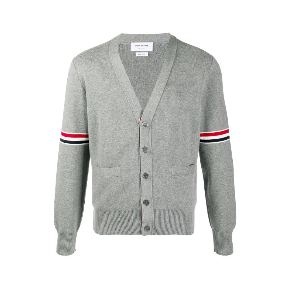 Thom Browne Men's Gray Cardigans, L, Stylish Cardigan