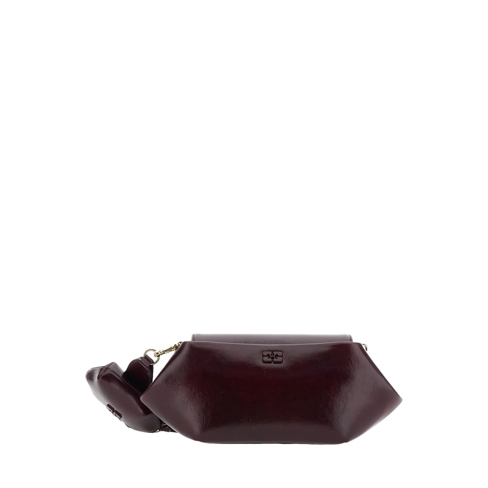 Ganni Women's Burgundy Red Bou Bag East/West In Shine - Image 4