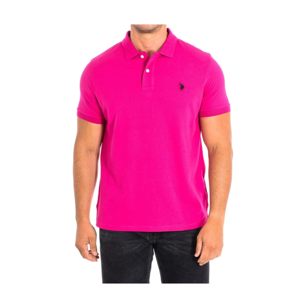 U.s. Polo Assn. Fuchsia Polo Shirt Pink Heren