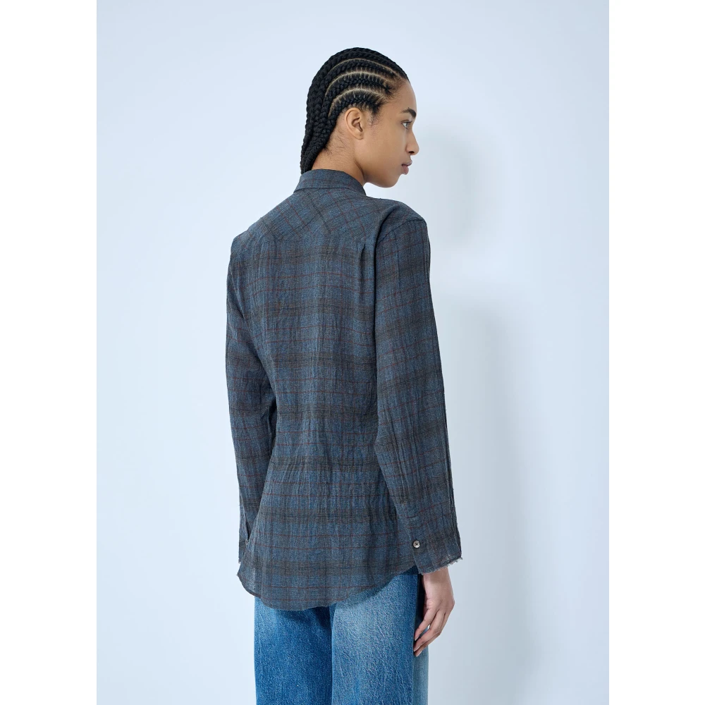 Our Legacy Geruite Daisy Shirt Gray Dames