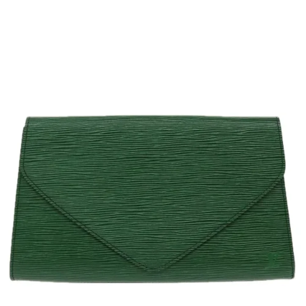 Louis Vuitton Vintage Pre-owned Leather clutches Green Dames