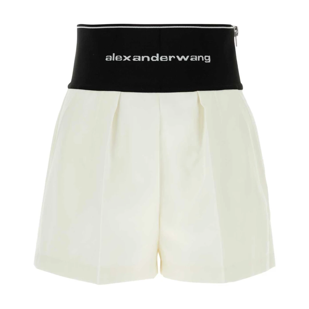 Alexander wang Witte Katoenen Blend Shorts White Dames