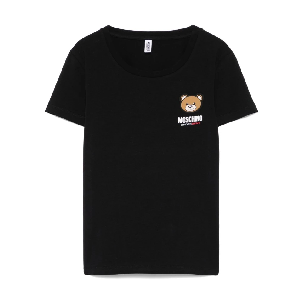 Moschino Zwarte Crew Neck T-shirts en Polos Black Dames