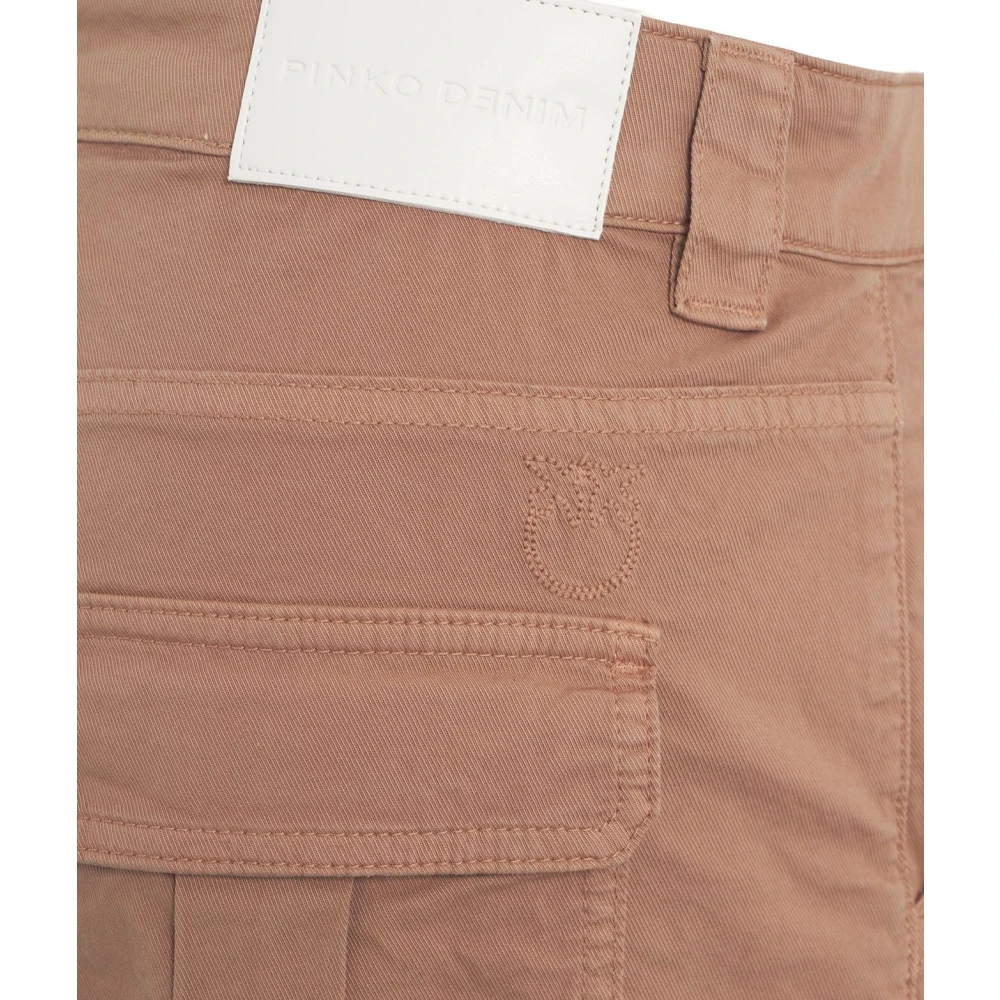 pinko Bruine Shorts Ss24 Model Hoogte 178cm Brown Dames