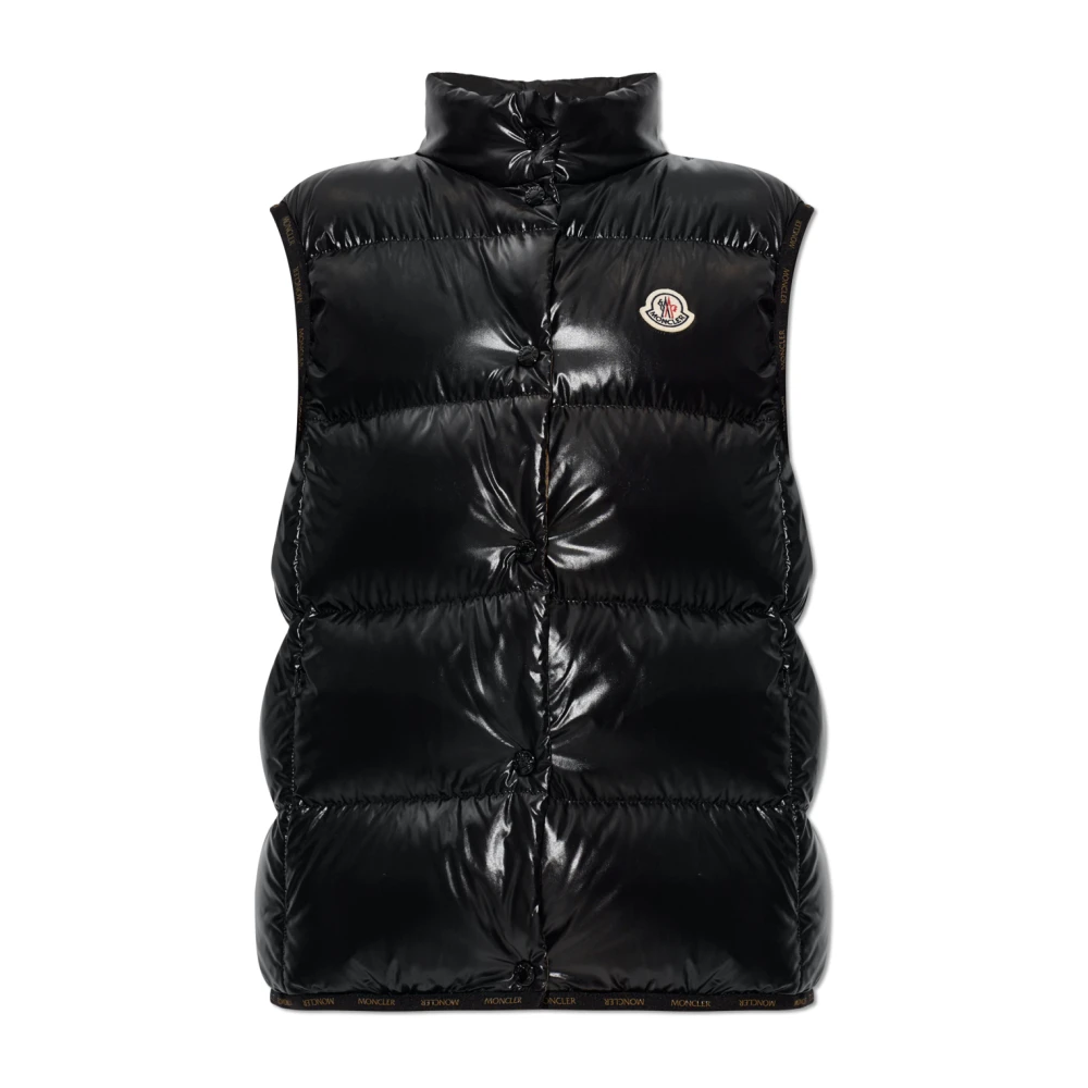 Moncler Black Waistcoats, Female, L, Badia Down Vest
