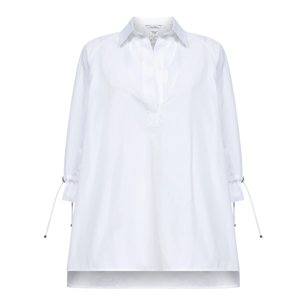 Max Mara Women's White Mxmadorni Shirt - Blouses - L - Blouses & Shirts
