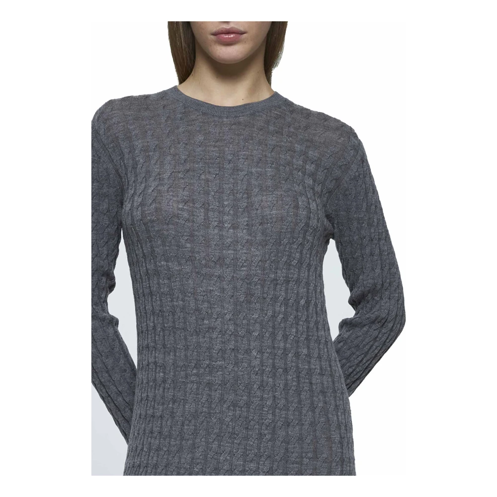 TotêMe Merino Wol Grijs Jurk Gray Dames