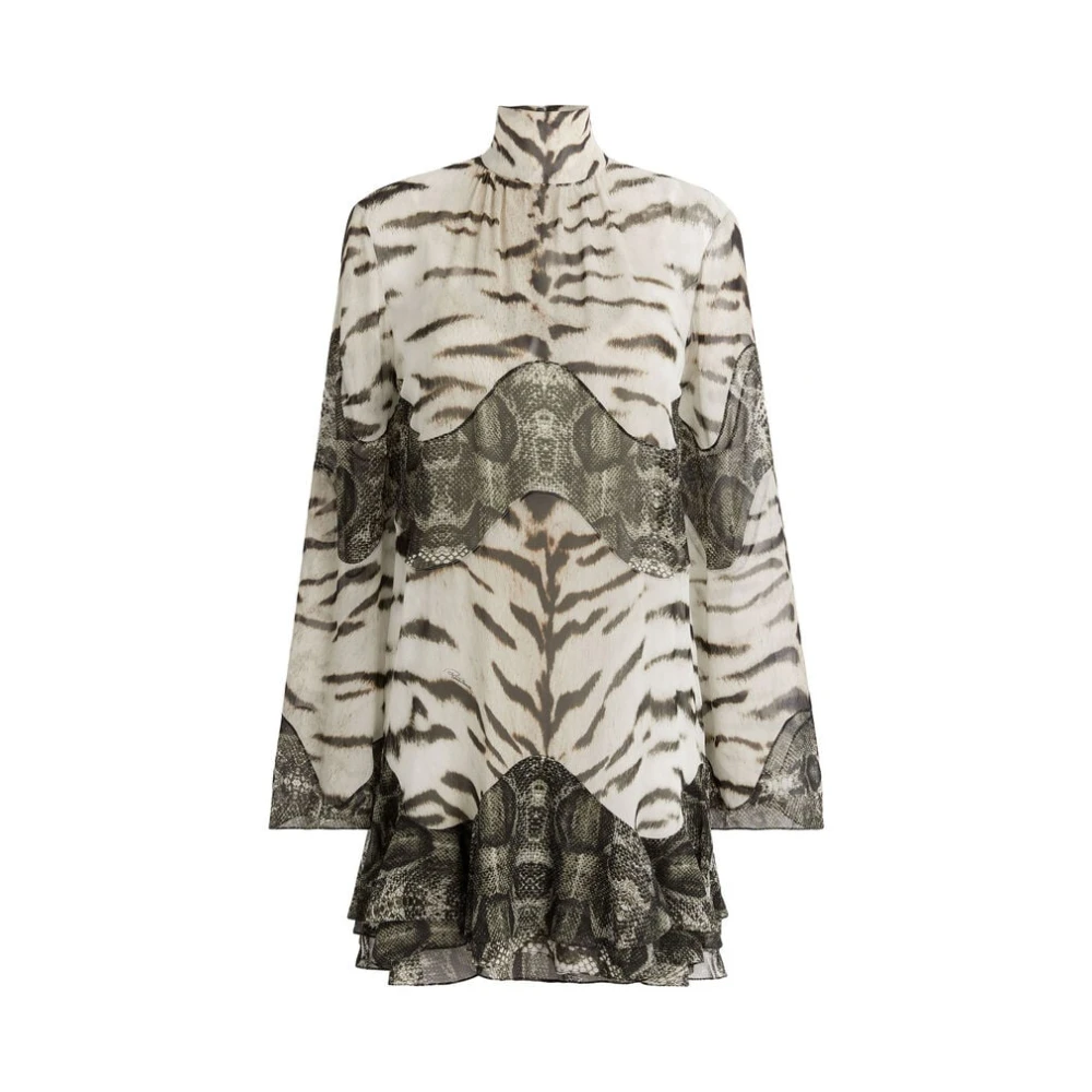 Roberto Cavalli Zijden mini-jurk met gemengde prints Multicolor Dames