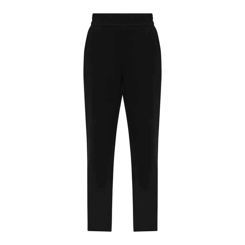 Emporio Armani Vrouw Zwart Broeken Dames, Xs, Comfort Double Jersey Broek