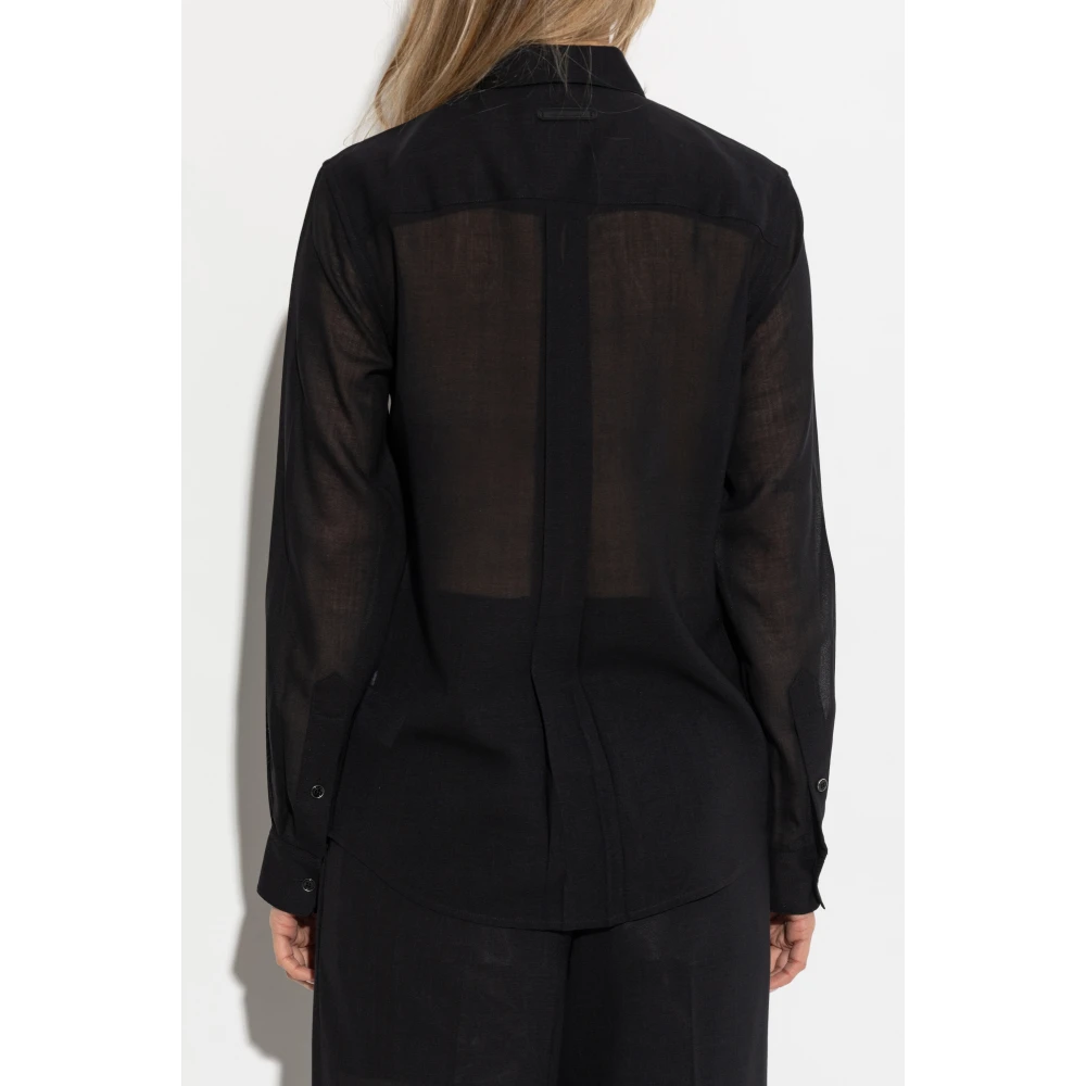 Helmut Lang Transparante shirt Black Dames