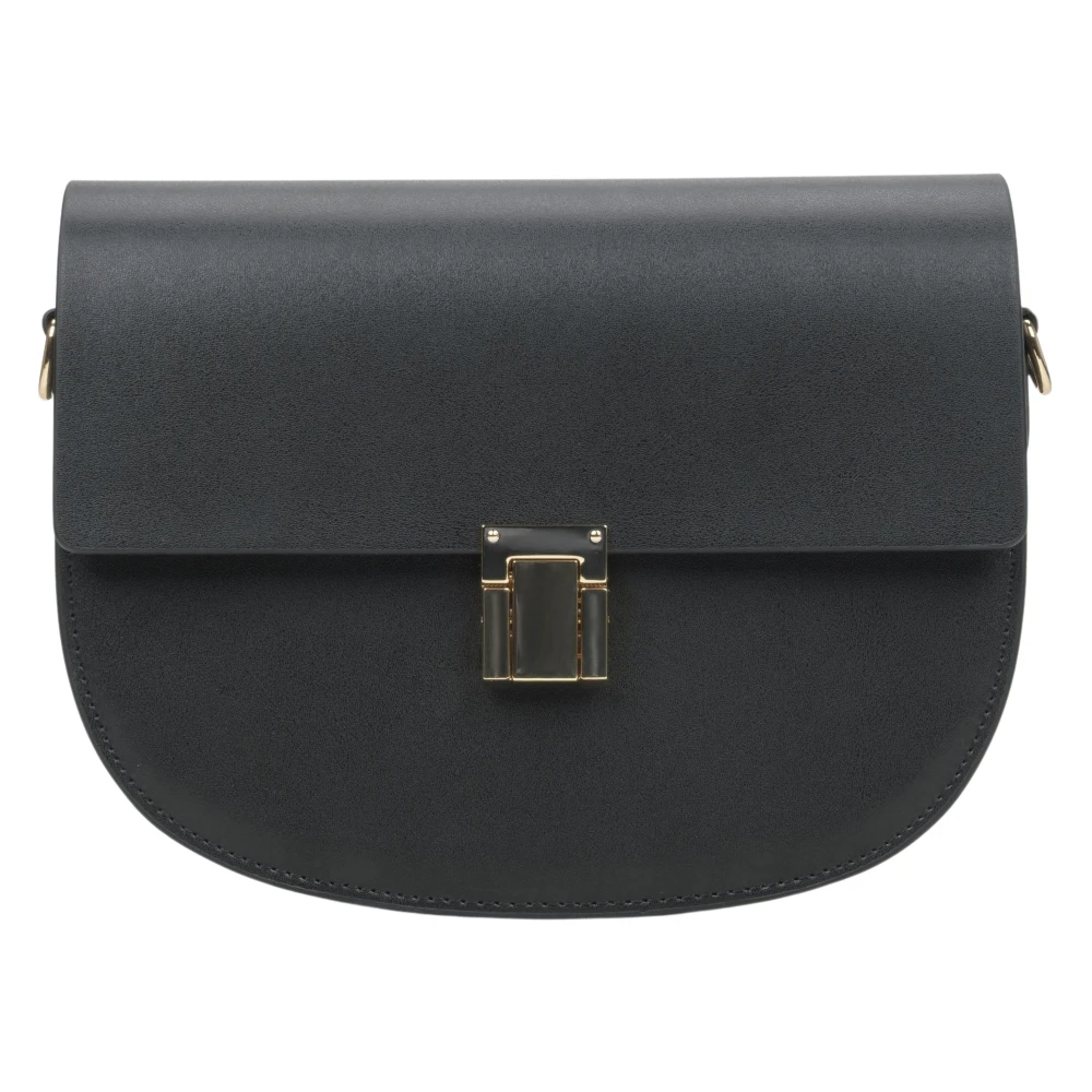 Estro Dames Zwarte Leren Schoudertas Er00114420 Black Dames