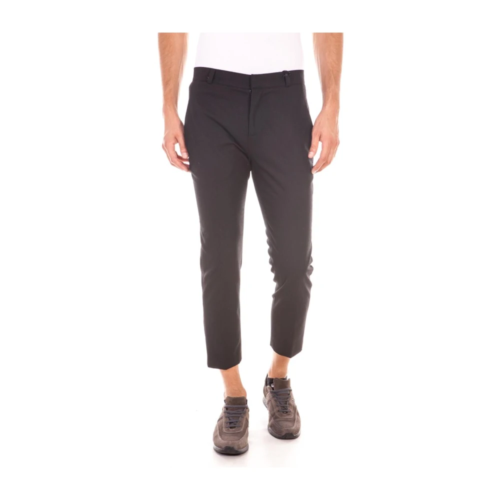 Daniele Alessandrini Black Stylish P3167s1865no3505 - Male - Cropped Trousers - M - Trousers
