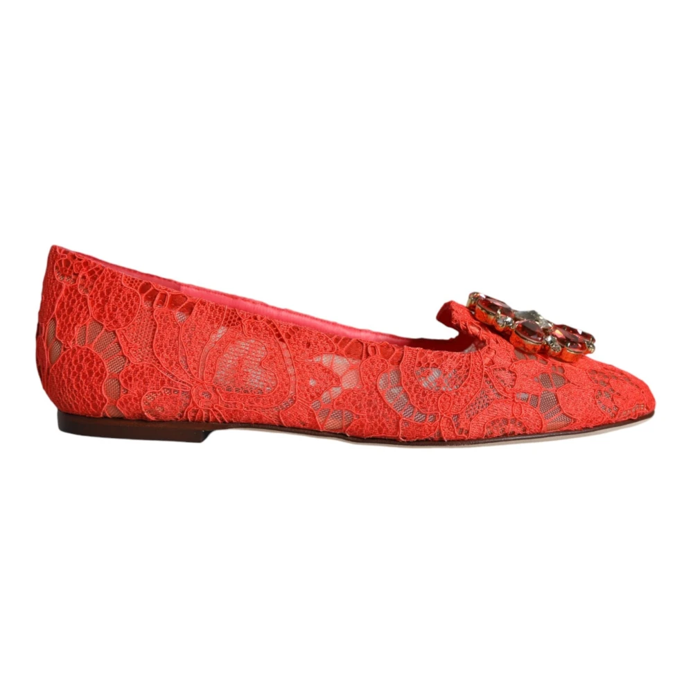 Dolce & Gabbana Women's Red Ballet Flats Loafers