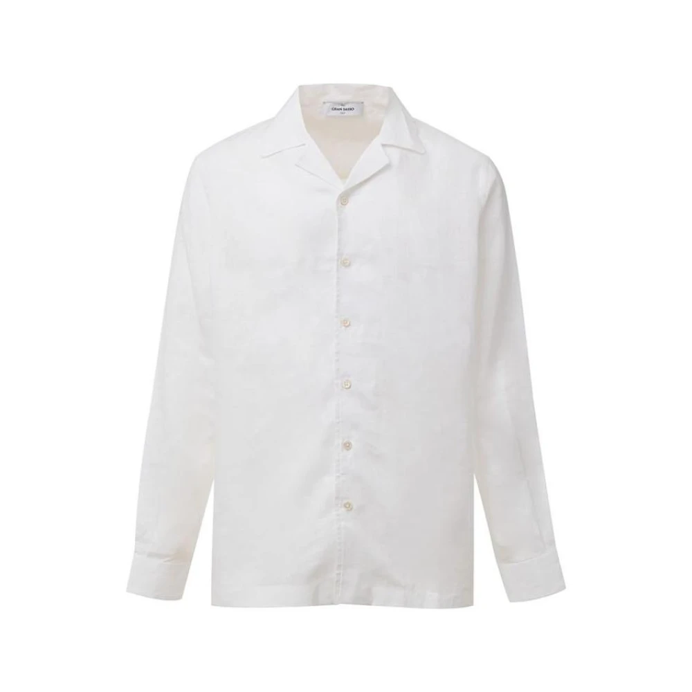 Gran Sasso Vit Linne Buttonup Skjorta