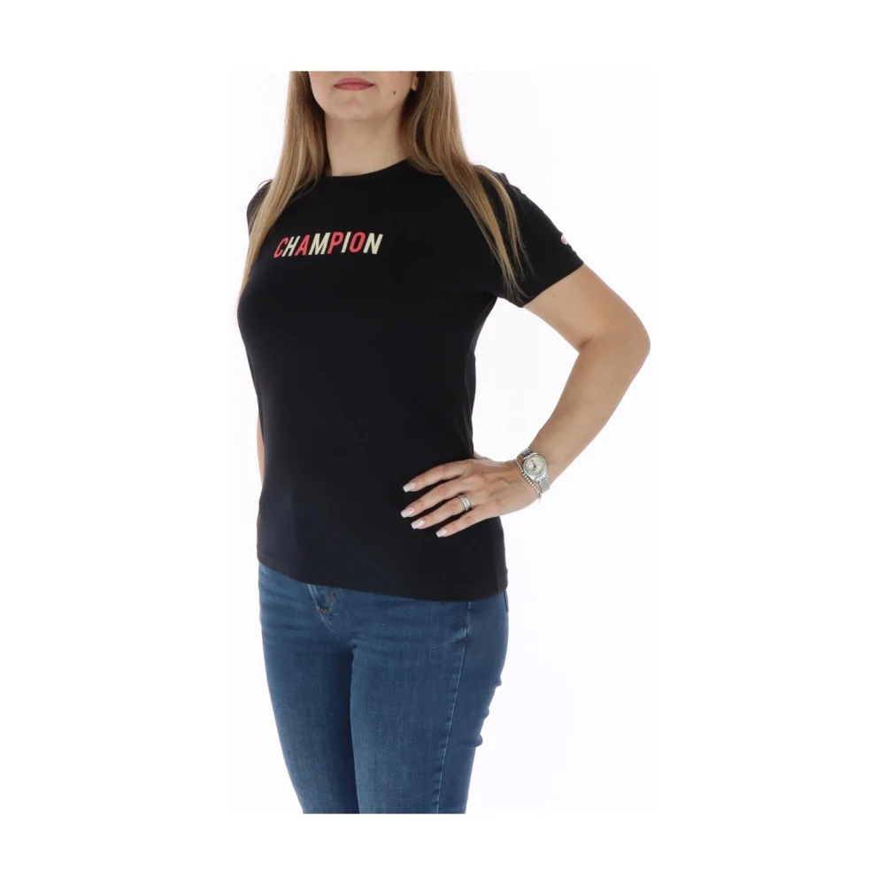 Champion Zwart Katoen Ronde Hals T-shirt Black Dames