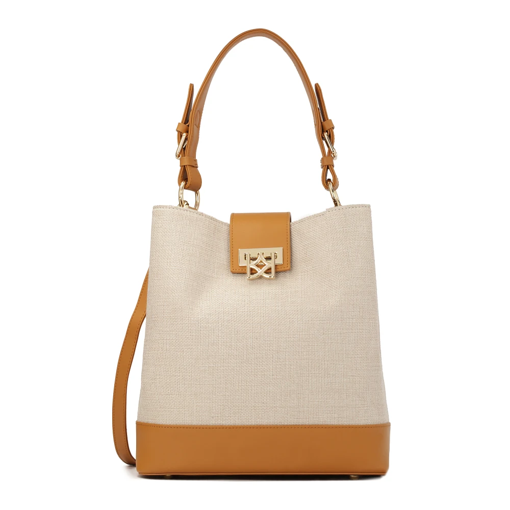 Kazar Unieke stof- en leren handtas Beige Dames