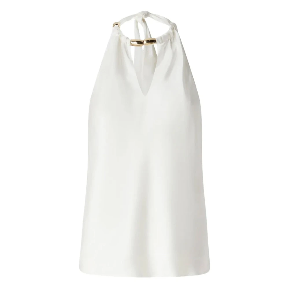 Pinko Women's White Sleeveless Tops, S, Briscola Top