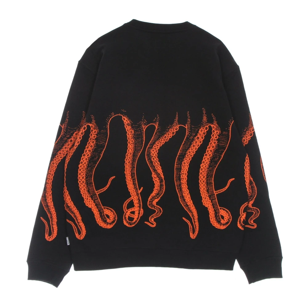 Octopus Zwarte lichtgewicht crewneck sweatshirt met -logo Black Heren