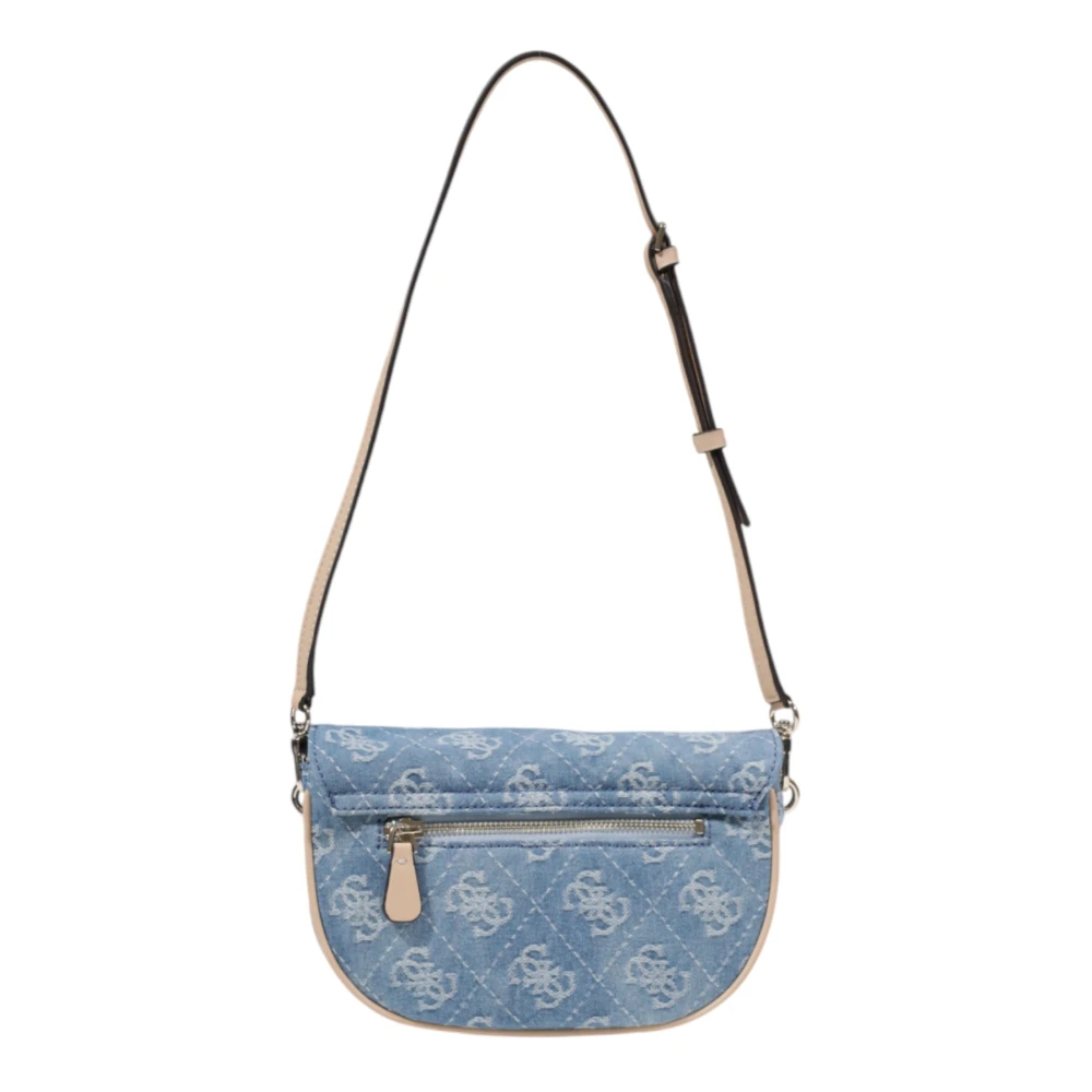 Guess Lichtblauwe Bedrukte Tas met Automatische Sluiting Blue Dames
