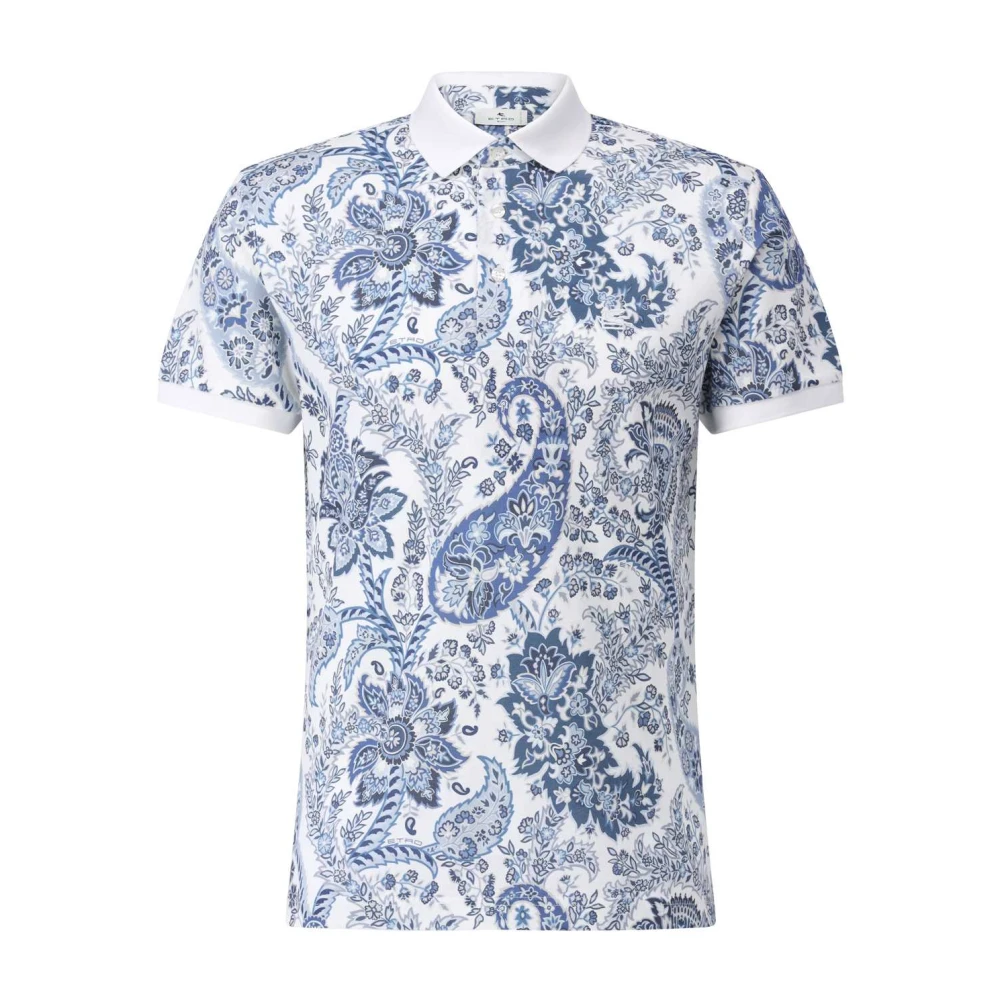 ETRO Poloshirt met Paisley-patroon Blue Heren