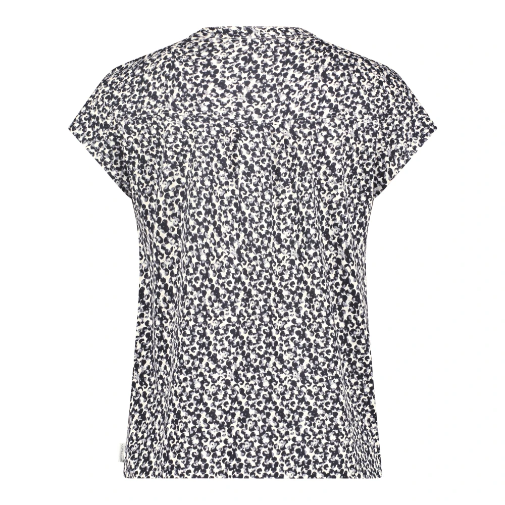 Betty & Co Grafische Blouse met Knoopsluiting Black Dames