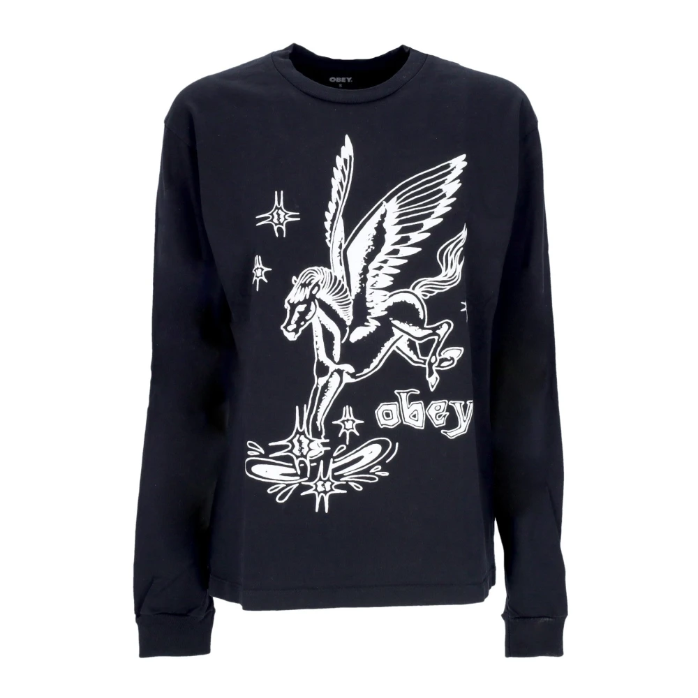 Obey Custom Box Longsleeve Tee Zwart Black Dames