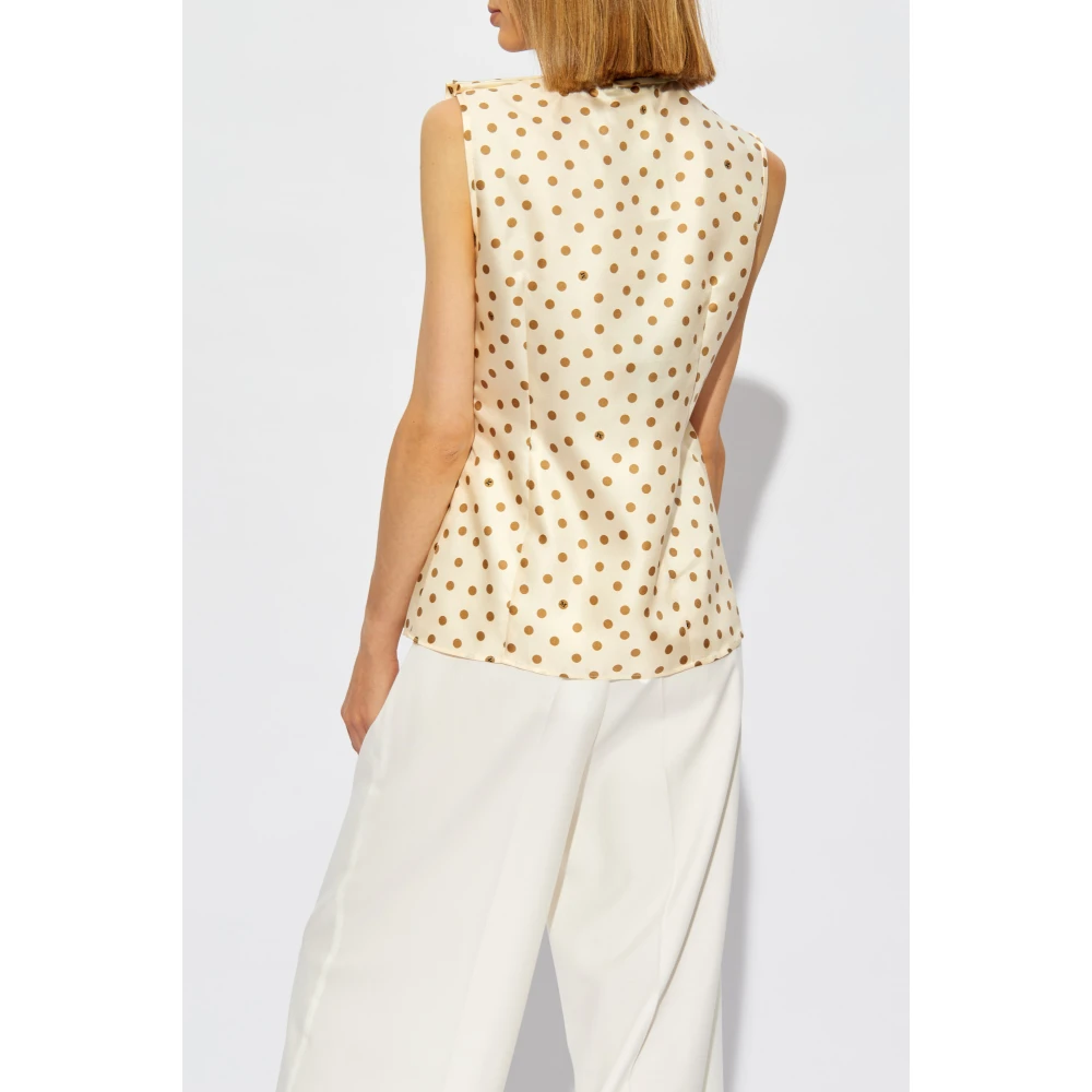 Max Mara Polka Dot Patroon Shirt 'Pegli' Beige Dames