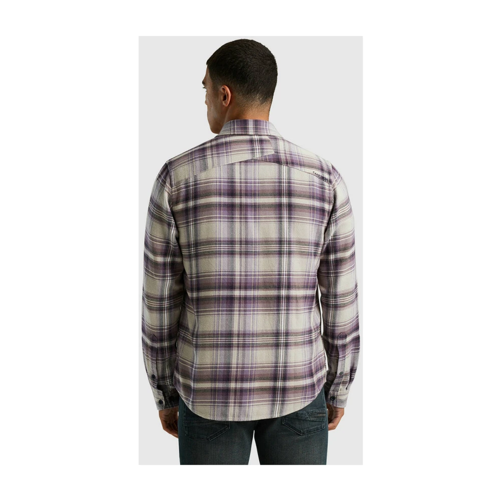 Cast Iron Geborsteld Twill Overshirt Gray Heren