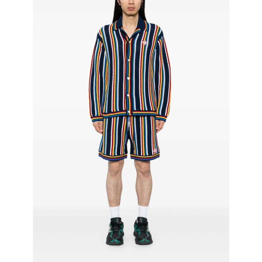 Casablanca Gestreept Gehaakt Shirt Blauw Multicolor Heren