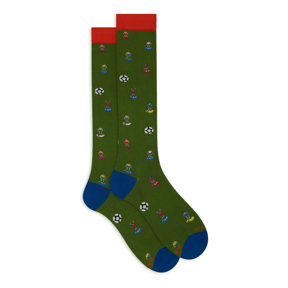 Gallo Lange groene katoenen sokken voor heren met voetbalmotief Multicolor Heren