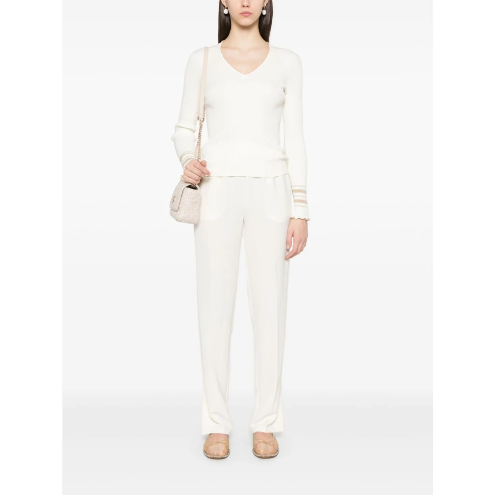 Twinset Witte Broek met Elastische Tailleband White Dames