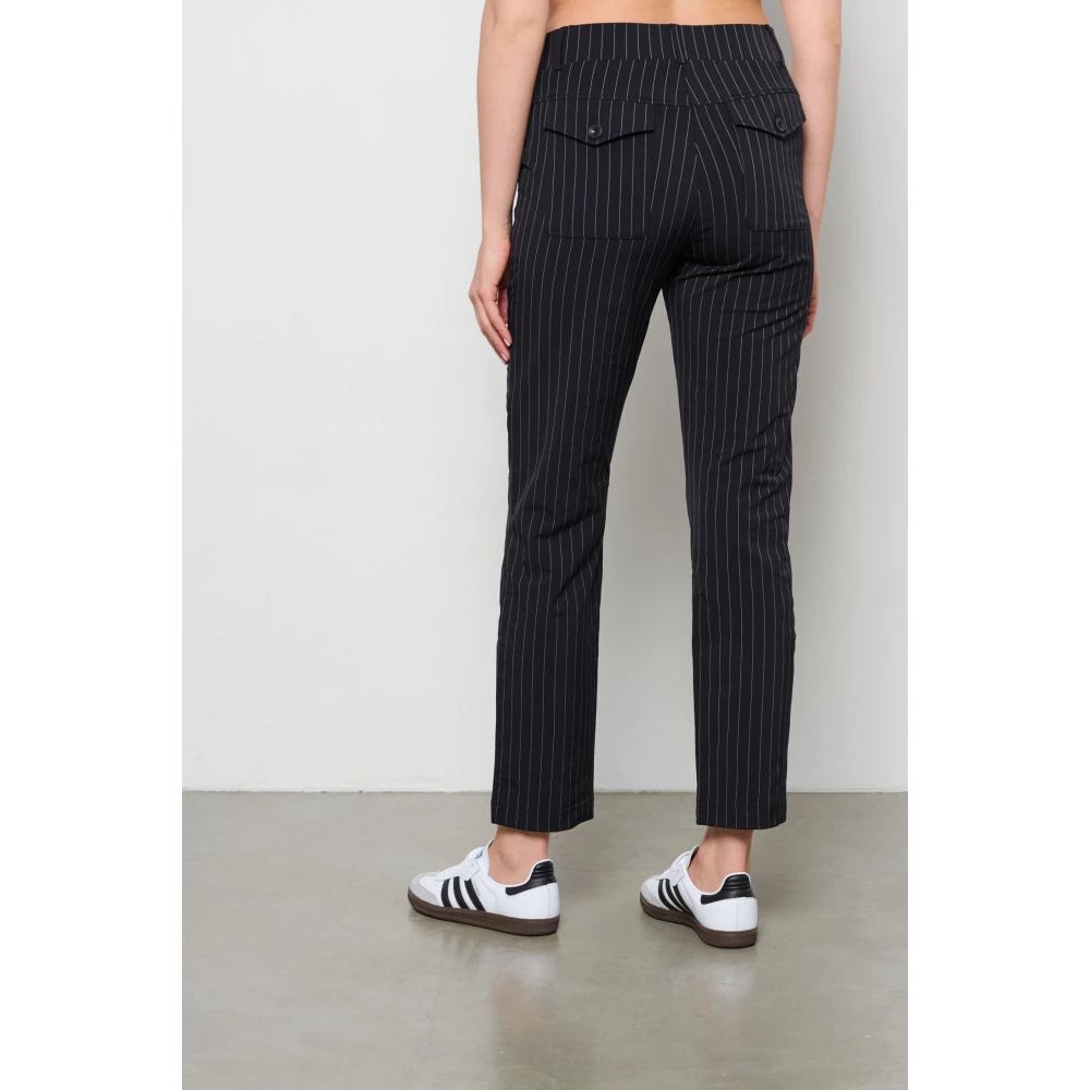 &Co Woman Pin-Stripe Cigarette Broek Black Dames