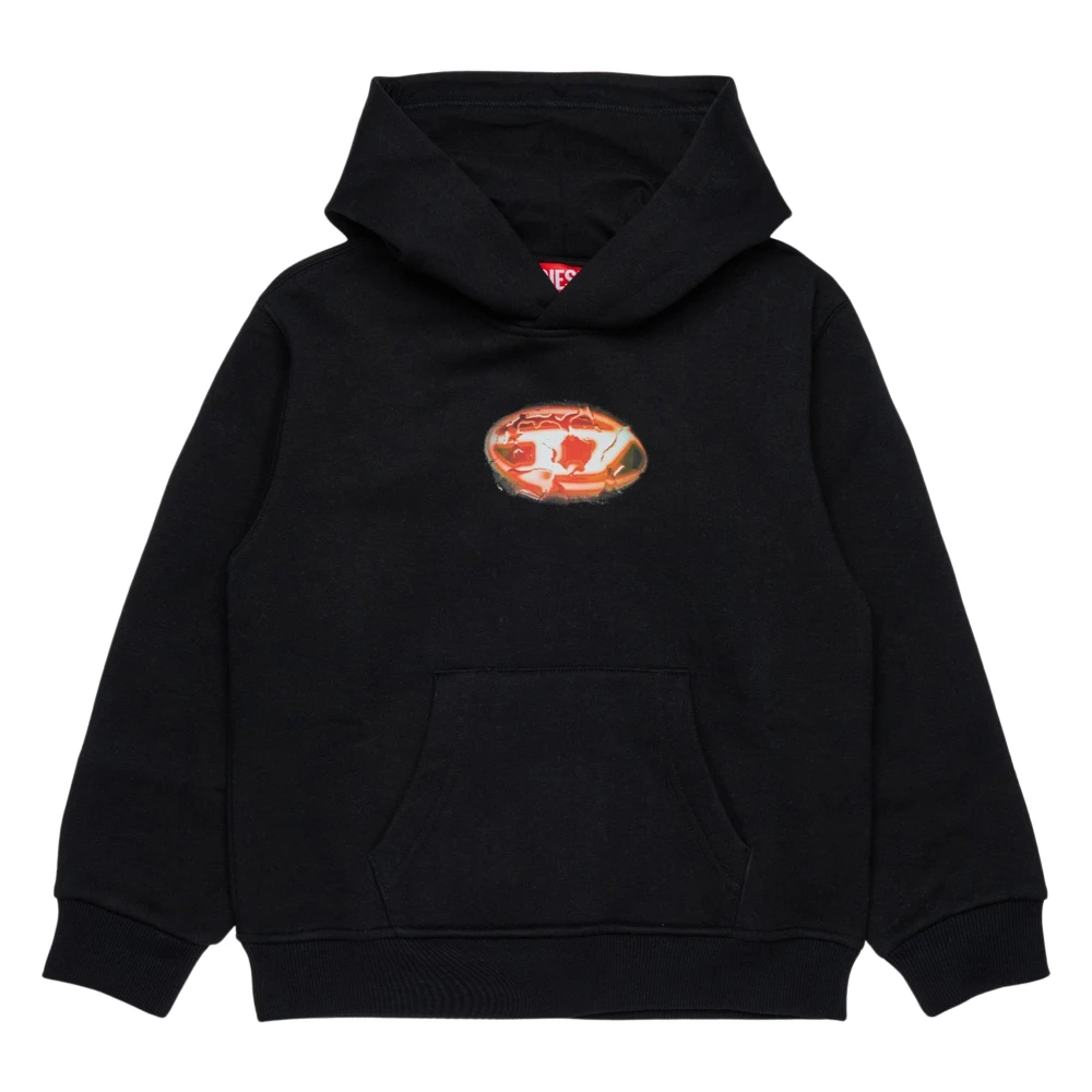 Diesel Men's Black Oval D Logo Hoodie