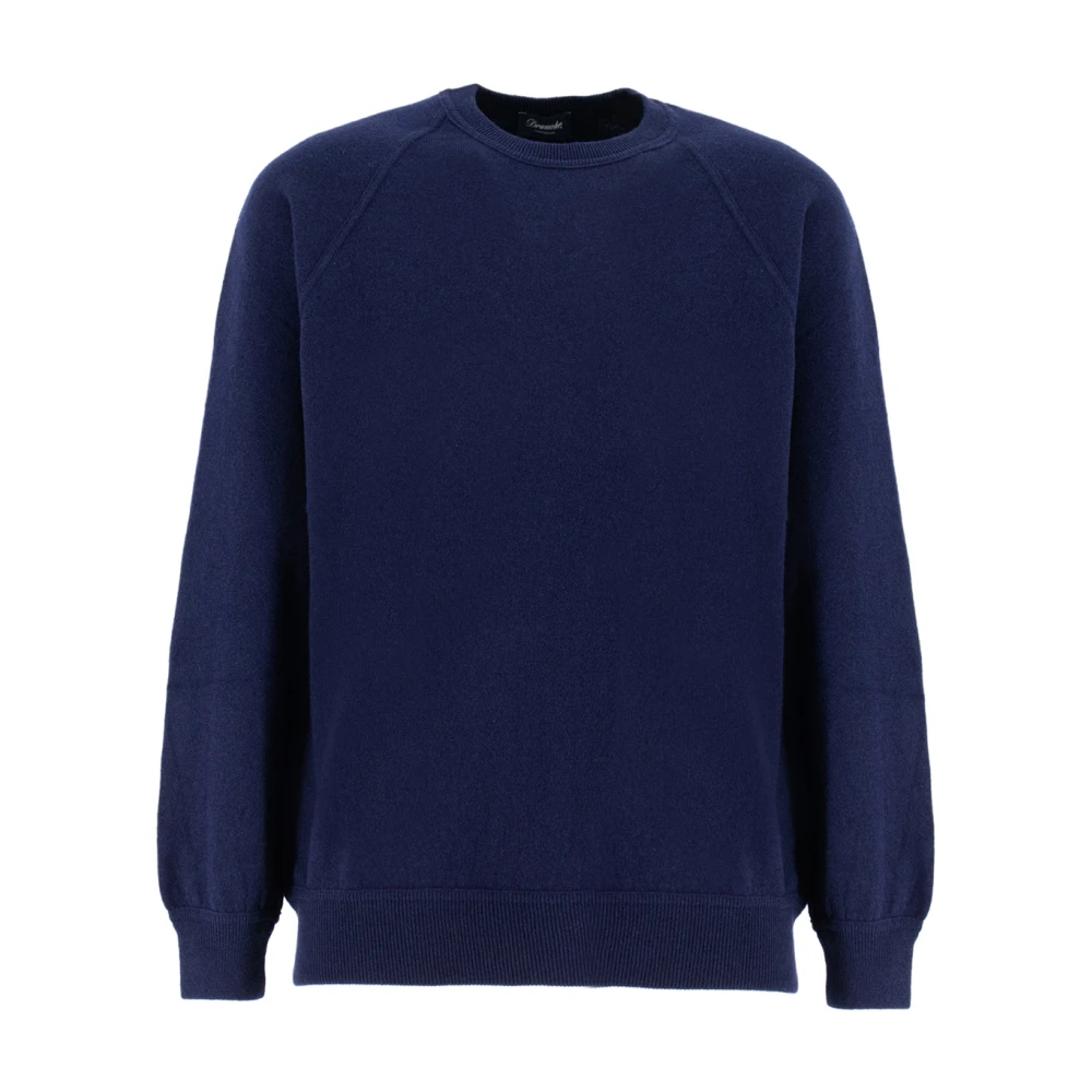 Drumohr Kasjmier Ribtrui Sweatshirt Klassieke Pasvorm Blue Heren