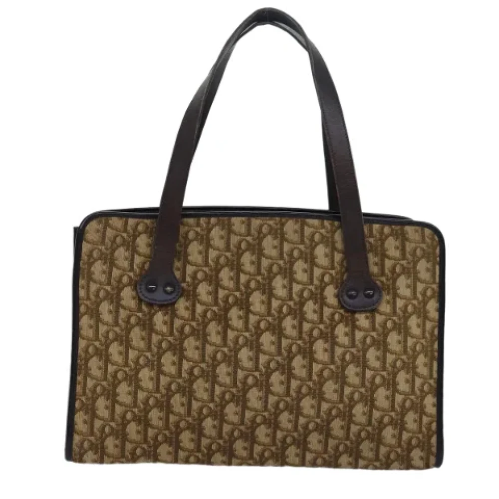 Dior Vintage Pre-owned Canvas handbags Brown Dames