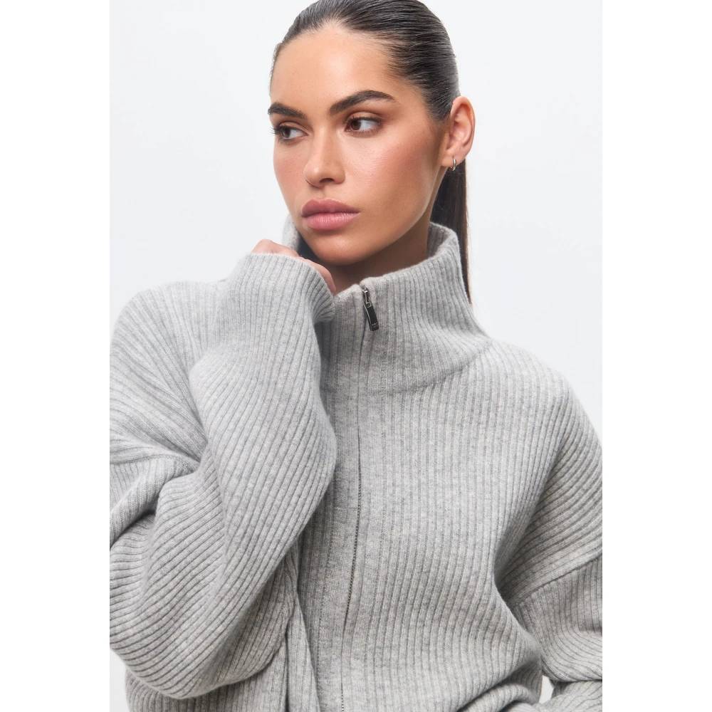 Cesare Gaspari Elegant Merino Zip-Up Sweater Alice Gray Dames