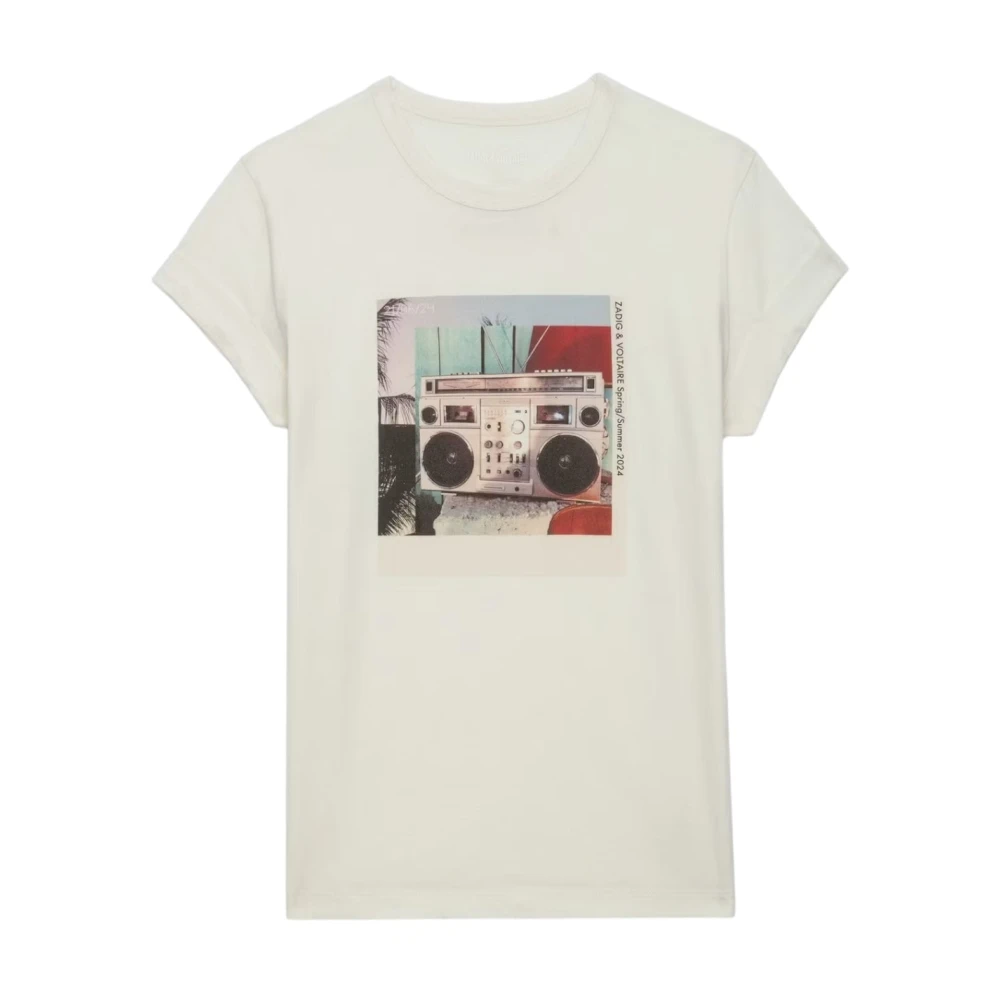 Zadig & Voltaire Ghetto Blaster Photoprint T-shirt White Dames