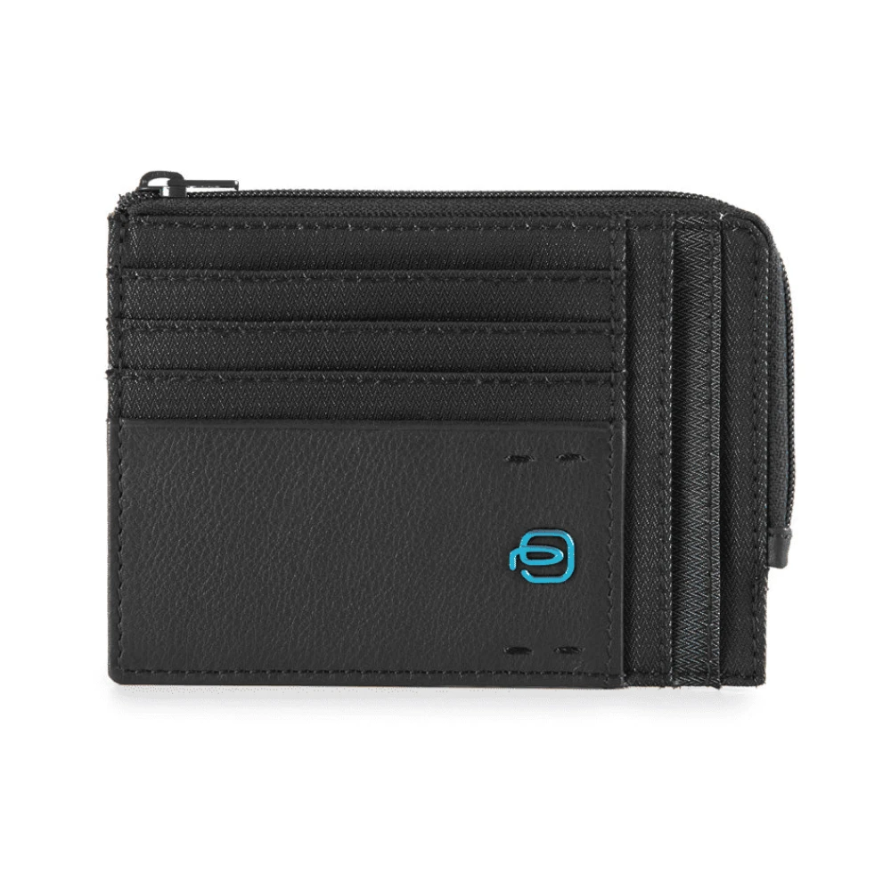 Piquadro Men's Black Wallets & Cardholders, One Size, Zipper Coin Pouch With Docut Holder