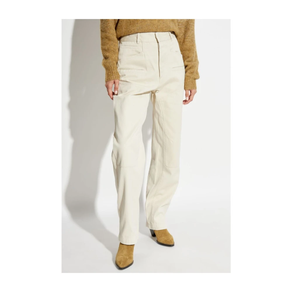 Isabel marant Wijde broek in Ecru Emmy Pants Beige Dames