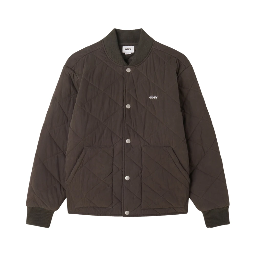 Obey Grijze Urban Jas met Drukknoopsluiting Gray Heren
