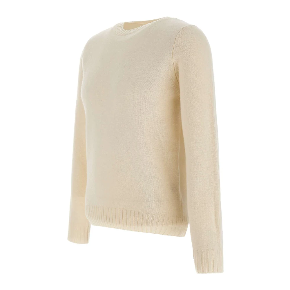 Filippo De Laurentiis Merino Wol Kasjmier Crew Neck Sweater White Heren
